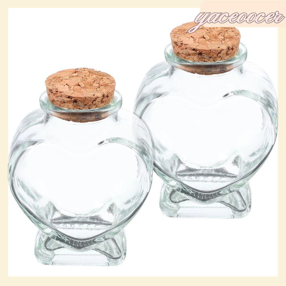 YACEOOCER Wishing Bottle, Craft Origami Stars Glass Bottle, Creative Peach Heart Shape Storage Bottl