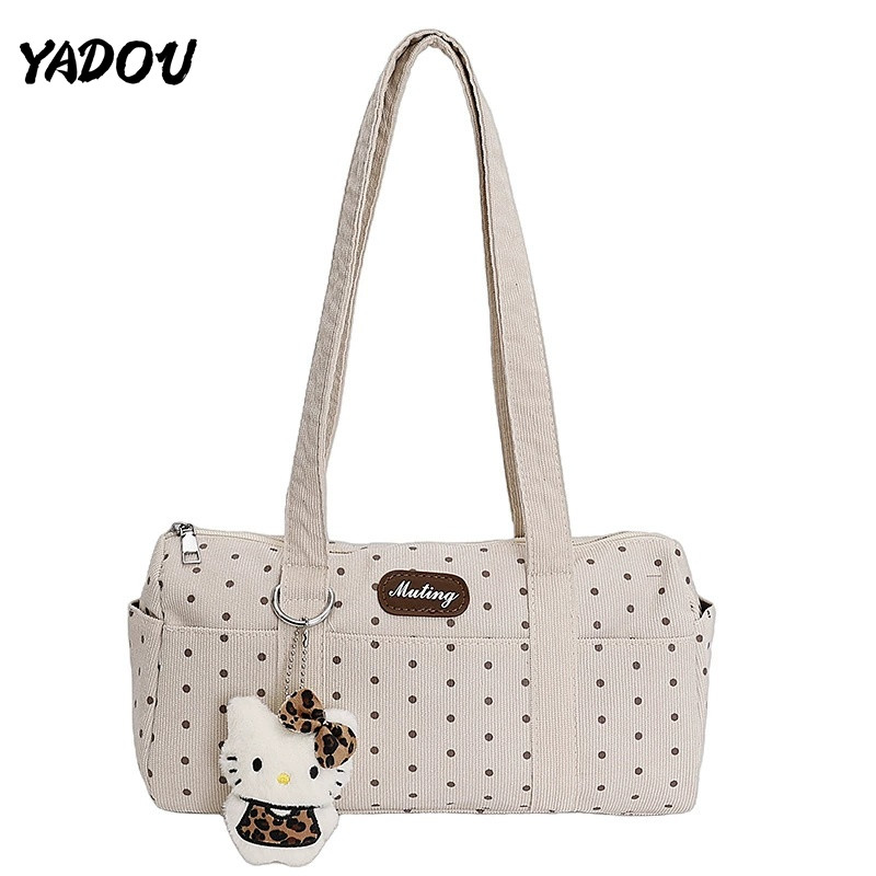 YADOU CORDUROY POLKA DOT กระเป๋าแฟชั่นสำหรับแต่งตัวทุกวัน