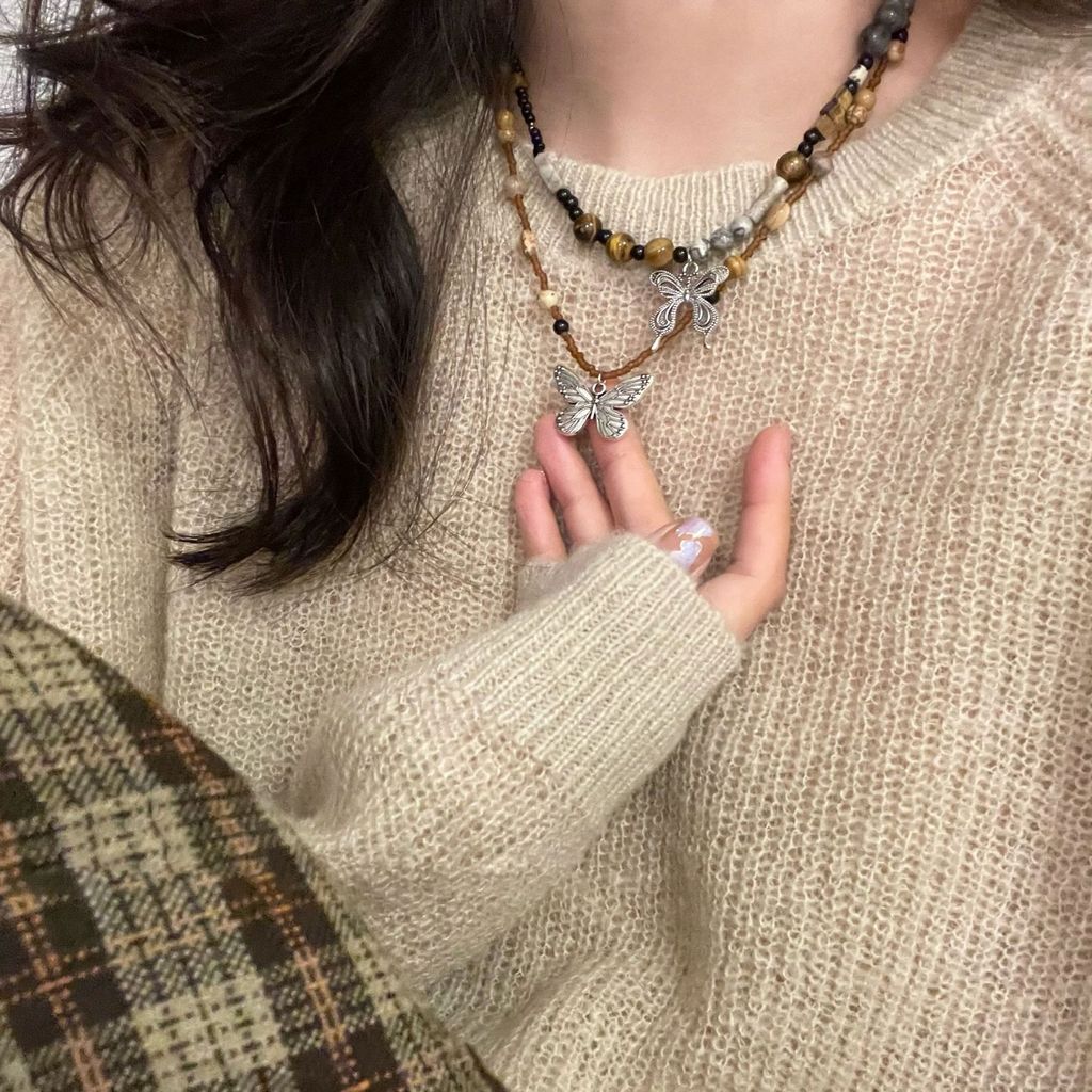 สร้อยคอมินิลูกปัดแบบย้อนยุค CBW เหมาะสำหรับผู้หญิงในฤดูใบไม้ผลิและฤดูร้อน