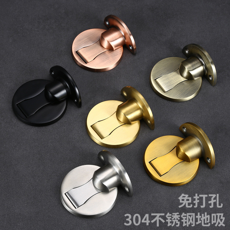 8. พื้นดินดูดเจาะฟรี304สแตนเลสที่มองไม่เห็นกระเบื้องประตูสัมผัสประตูหยุดโลหะผสมสังกะสีพื้นดินติดตั้ง