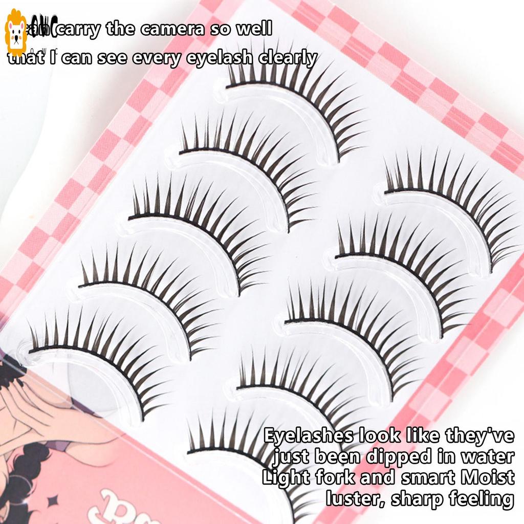 ขนตาปลอมสไตล์ญี่ปุ่น One Piece Feathered Wing Design Natural Soft Wispy Lashes สําหรับแต่งหน้าทุกวัน