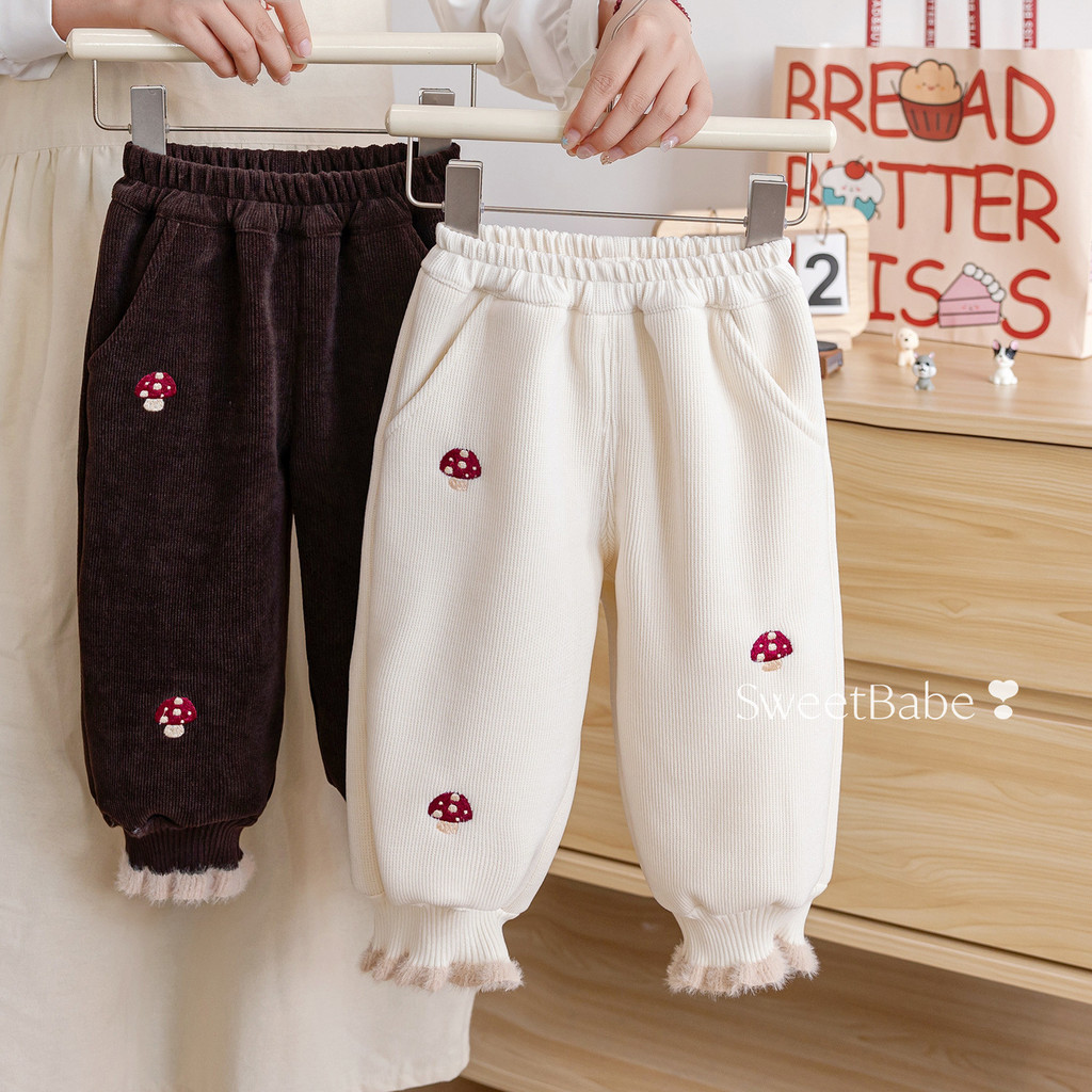 Girls Autumn Winter Fleece-Fleece-Fleece-Fleece Pants