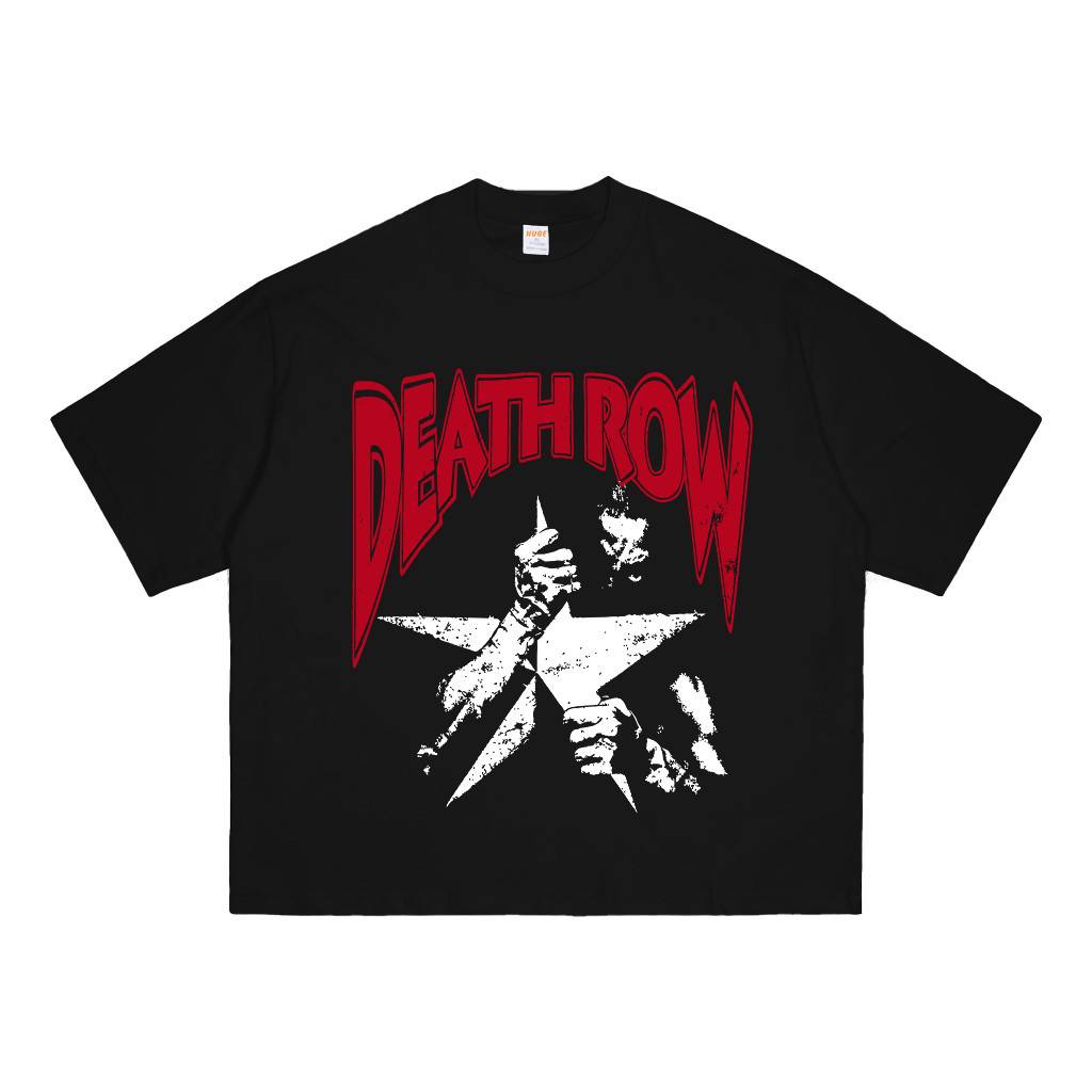 Luffy Boxy Oversize TShirt Boxy fit 24s TShirt Boxy Heavyweight Death Row เสื้อยืดสีดํา