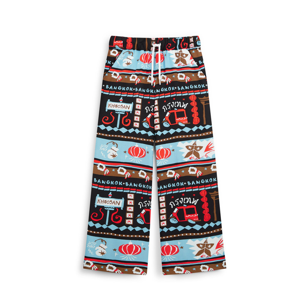 AIIZ (เอ ทู แซด) - AIIZ กางเกงขายาวเด็กเอวยางยืดพิมพ์ลายสวัสดีไทยแลนด์ AIIZ Kids Sawasdee Thailand P