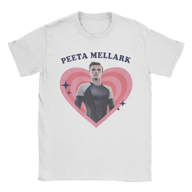 เสื้อยืดแขนสั้นผู้ชาย The Hunger Games Peeta Mellark ลายJosh Hutcherson เสื้อยืดผ้าฝ้ายสำหรับพักผ่อน
