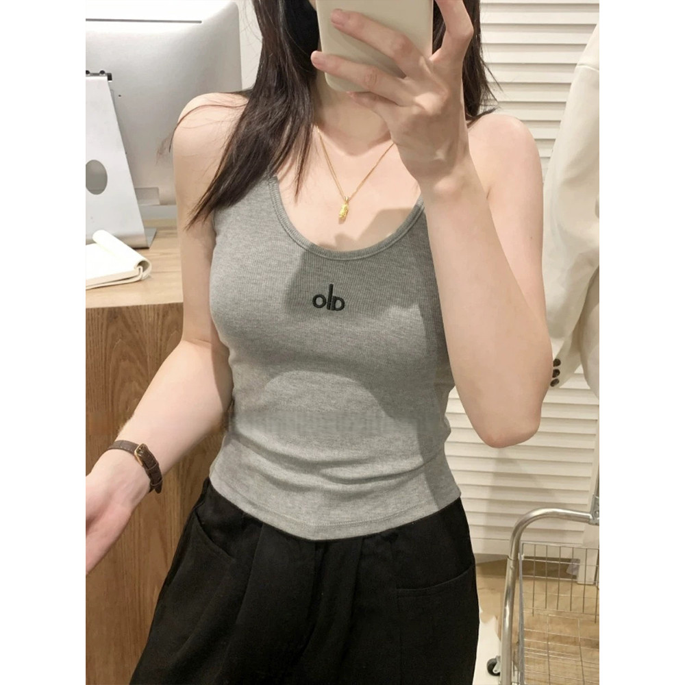 Vogue🌟พร้อมส่ง🌟 เสื้อสายเดี่ยว เสริมฟองน้ำ สีพื้นใส่ได้ทุกวัน (FY1338) - รูปที่ 6