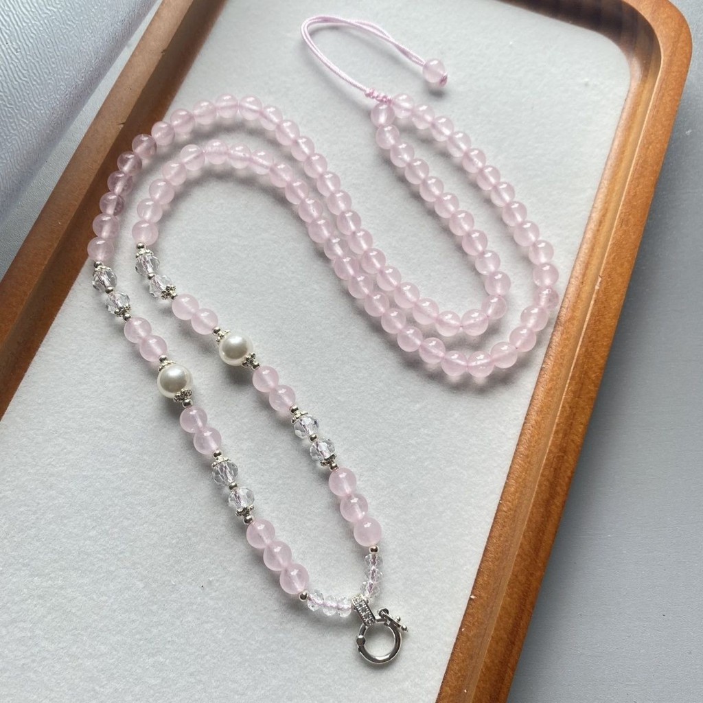 สร้อยคอคริสตัลสีชมพูสไตล์ใหม่ จากยี่ห้อ Donkatai พร้อมโซ่ Simple Generous NFG25