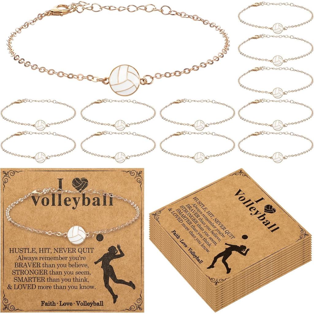 12 Set Basketball Senior Night Gift Bracelet Volleyball Softball Soccer Team Gift Sport Party Favor 