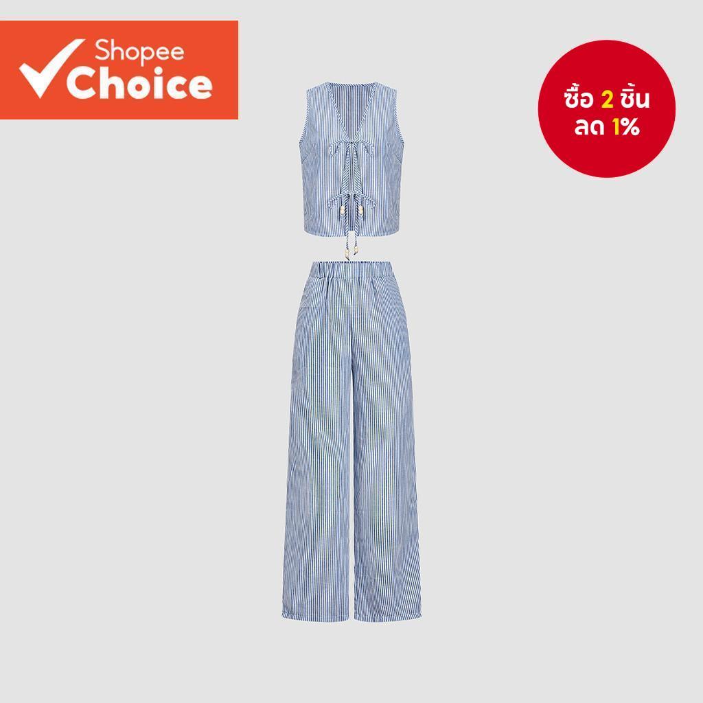 ผู้หญิงชุดลําลองลาย Ruched กางเกง L114AD228