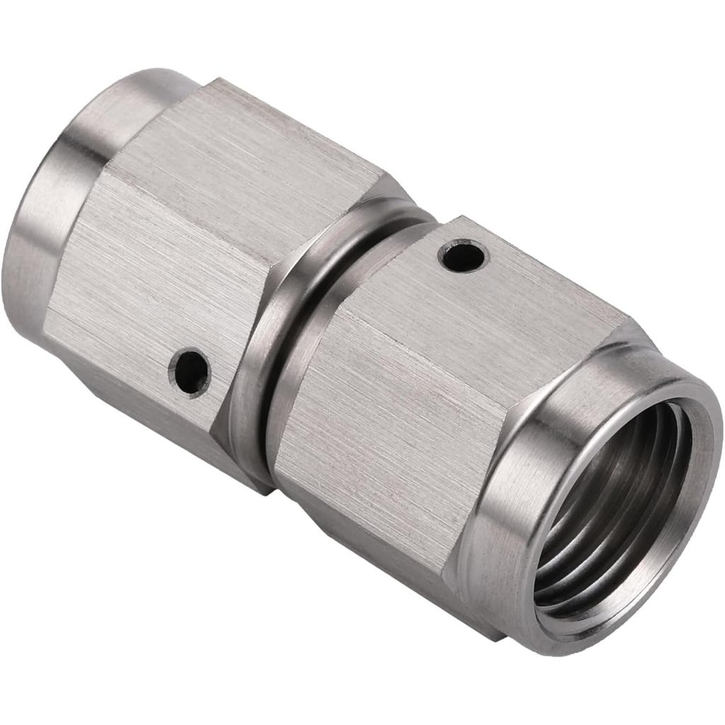 6AN Female to 6AN Female Straight Swivel Stainless Steel Coupler Connector Fitting Adapter