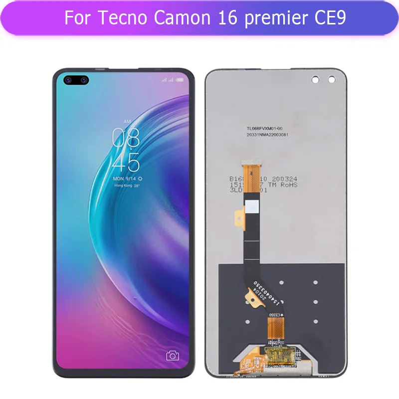 สําหรับ Tecno Camon 16 premier CE9 จอแสดงผล LCD แผงกระจก Digitizer Assembly Replacement
