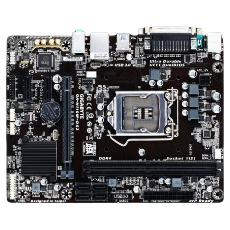 ใหม่ร้อน 1151-เข็ม Gigabyte GA-H110M-DS2 แบบบูรณาการเมนบอร์ด H110 VGA LPT COM DDR4