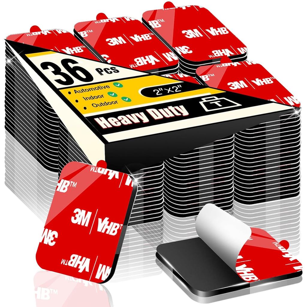 Double Sided Tape Heavy Duty, Made with 3M VHB, Dashboard Adhesive Sticky Pad Set, Waterproof Heat R