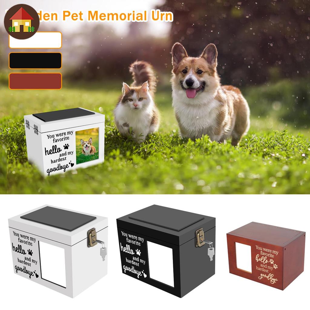 ไม้สัตว์เลี้ยงโกศอนุสรณ์สําหรับสุนัขหรือแมวขี้เถ้าส่วนบุคคลสัตว์เลี้ยงโกศอนุสรณ์ที่ระลึกการ์ดหน่วยคว