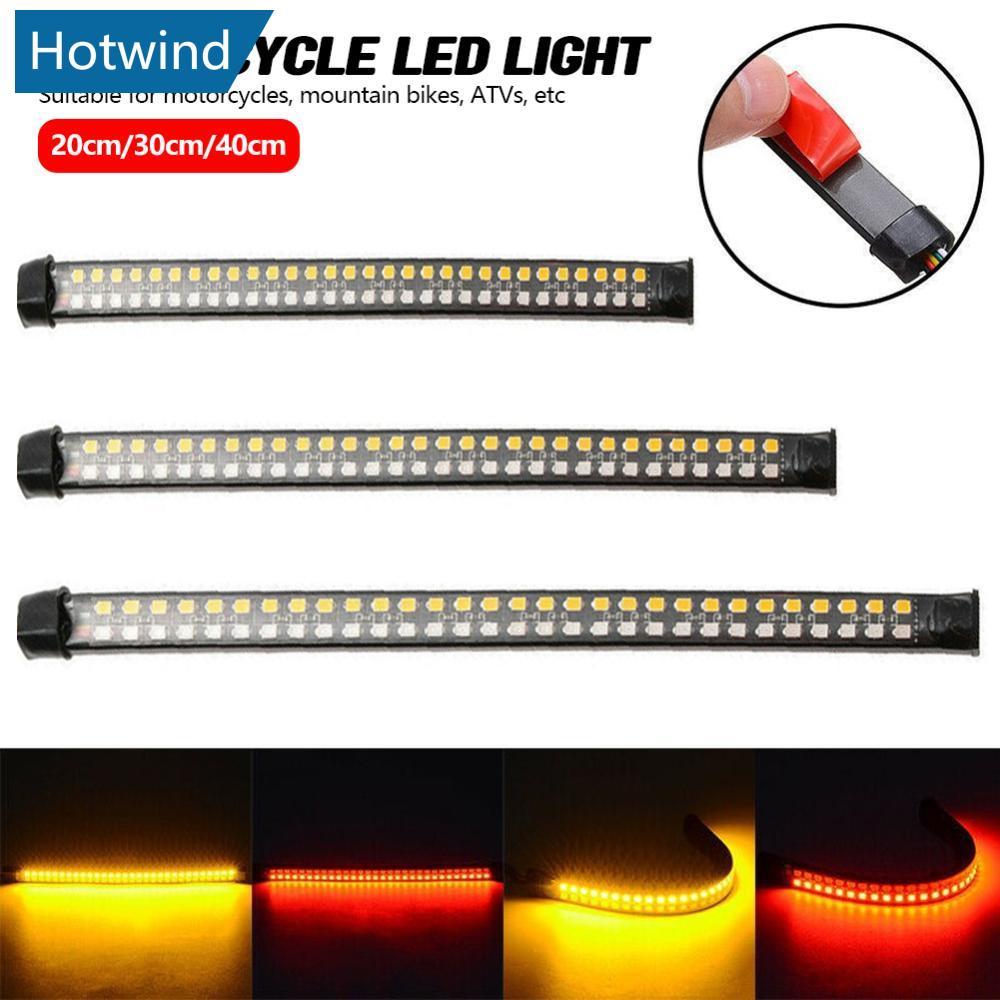 HW Universal Dual สีรถจักรยานยนต์ LED ไฟเลี้ยว & DRL Amber สีขาว Moto Flasher แหวนส้อม Strip โคมไฟไห