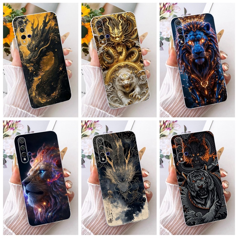การ์ตูนสําหรับ Huawei Nova 5T กรณี YAL-L21 YAL-L61 YAL-L71 Cool Dragon Lion ซิลิโคนนุ่มสําหรับ Honor