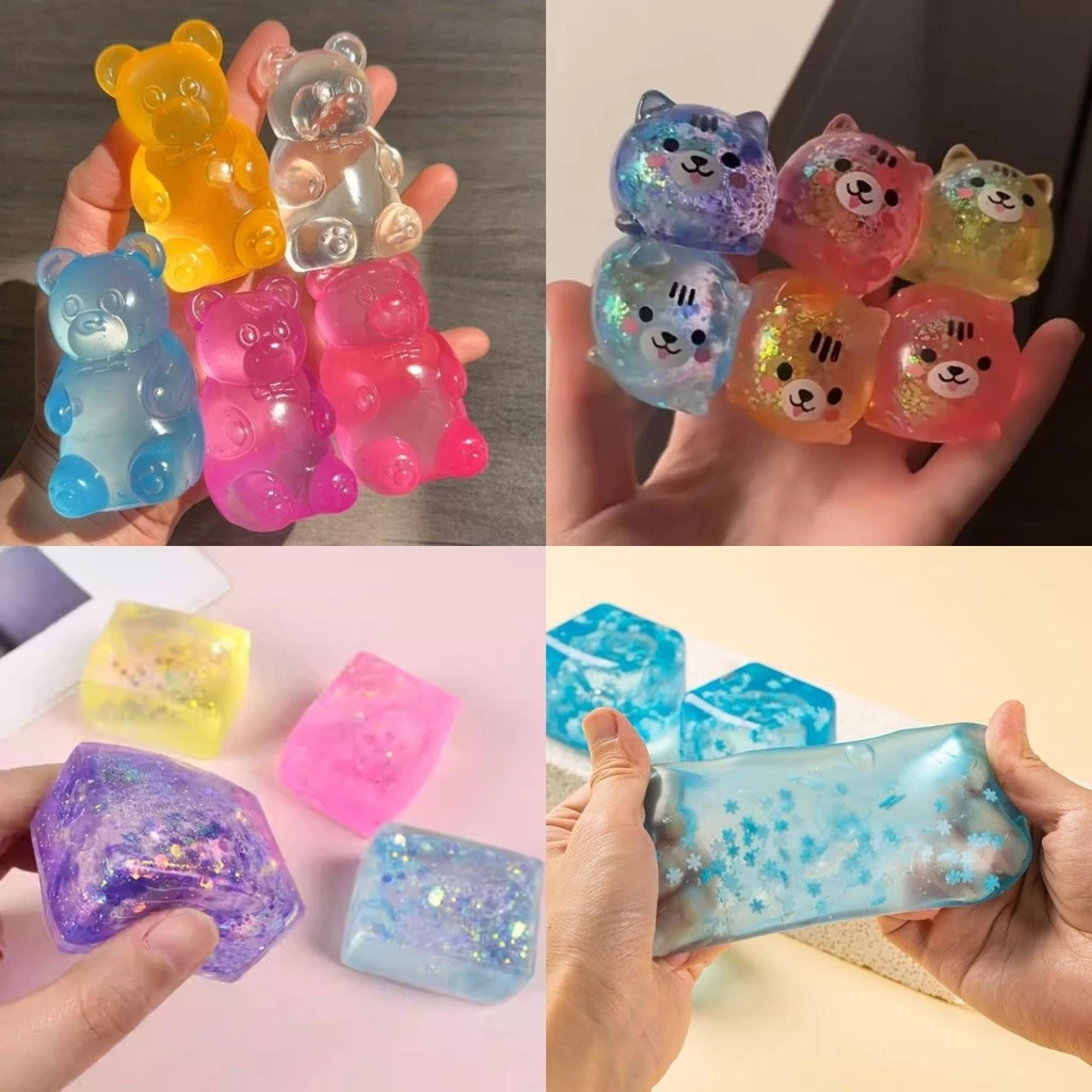 ของเล่นบีบสกุชชี่ สกุชชี่ สกุชชี่น้ำแข็งหนึบยักษ์ หมีหนึบ แช่เย็นก่อนเล่น มีหลายแบบ สควิชทอย squishy