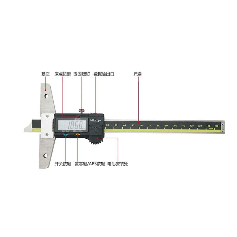 ญี่ปุ่น Mitutoyo Mitutoyo Digital Caliper 0-300mm อิเล็กทรอนิกส์ Vernier Caliper 571-203
