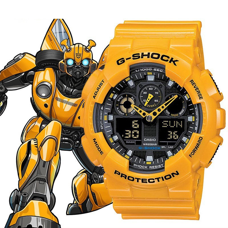 DABAO 100%Ori Japan Made GA100 Bumblebee Men Sports Watch Dual Time Display Full set & bag