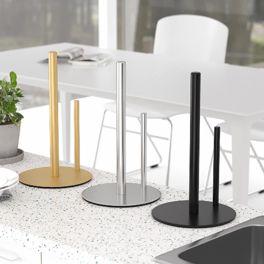 กระดาษชําระผ้าขนหนูผู้ถือห้องน้ําจี้ชั้นยืนผู้ถือฮาร์ดแวร์ครัวครัวเรือนสแตนเลสสีดํายืน 3XVT