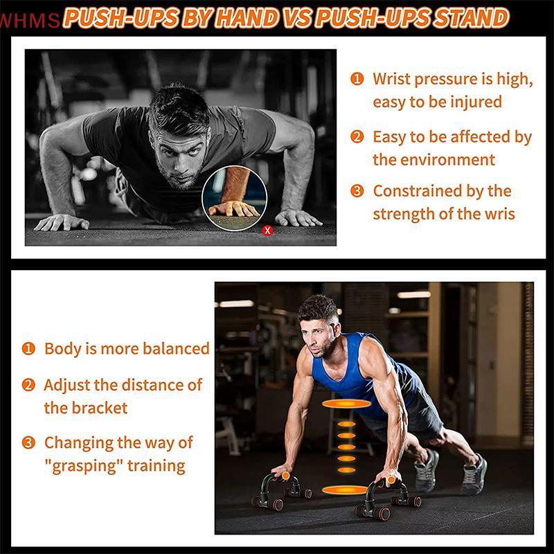 (WHMS) 1 คู่ลื่น Push-up Support H-shaped Strong Pushup Bars Calissthenics Parallel Bars Muscle Trai