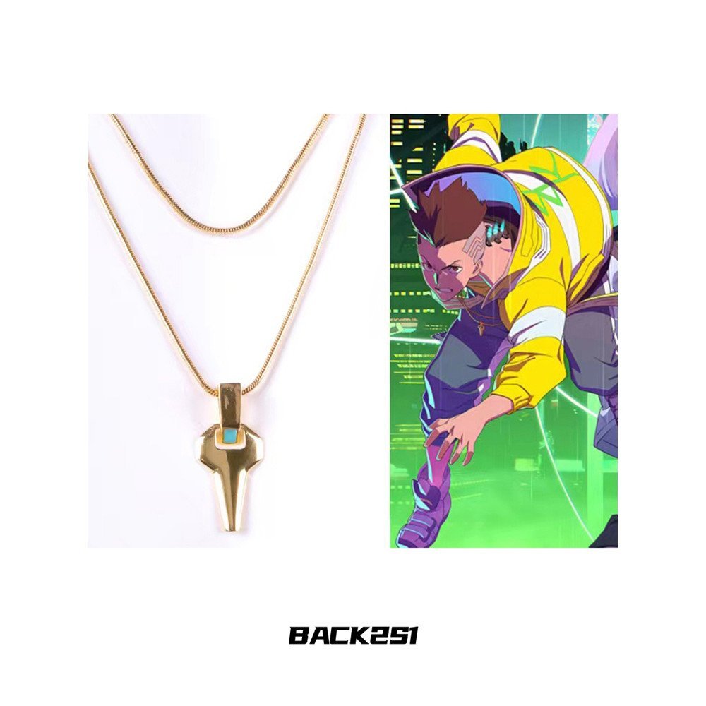 สร้อยคอ Cyberpunk Edge Walker cos David อะนิเมะทําจี้สร้อยคอข้ามสไตล์เดียวกัน UMOL