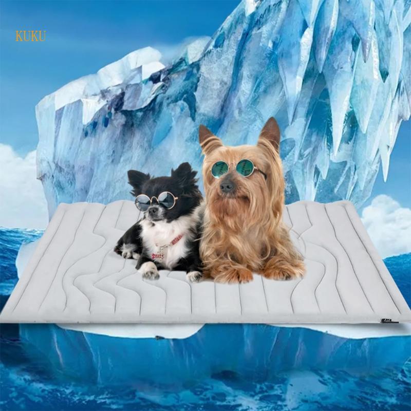 KU* Pet Cooling Pad Mat สําหรับสุนัขขนาดใหญ่แบบพกพาสําหรับสุนัขและแมวการออกแบบการกระจายความร้อน Pet 