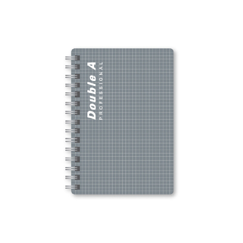 Double A สมุดสันลวด A5 70แกรม เทา (100แผ่น/เล่ม)