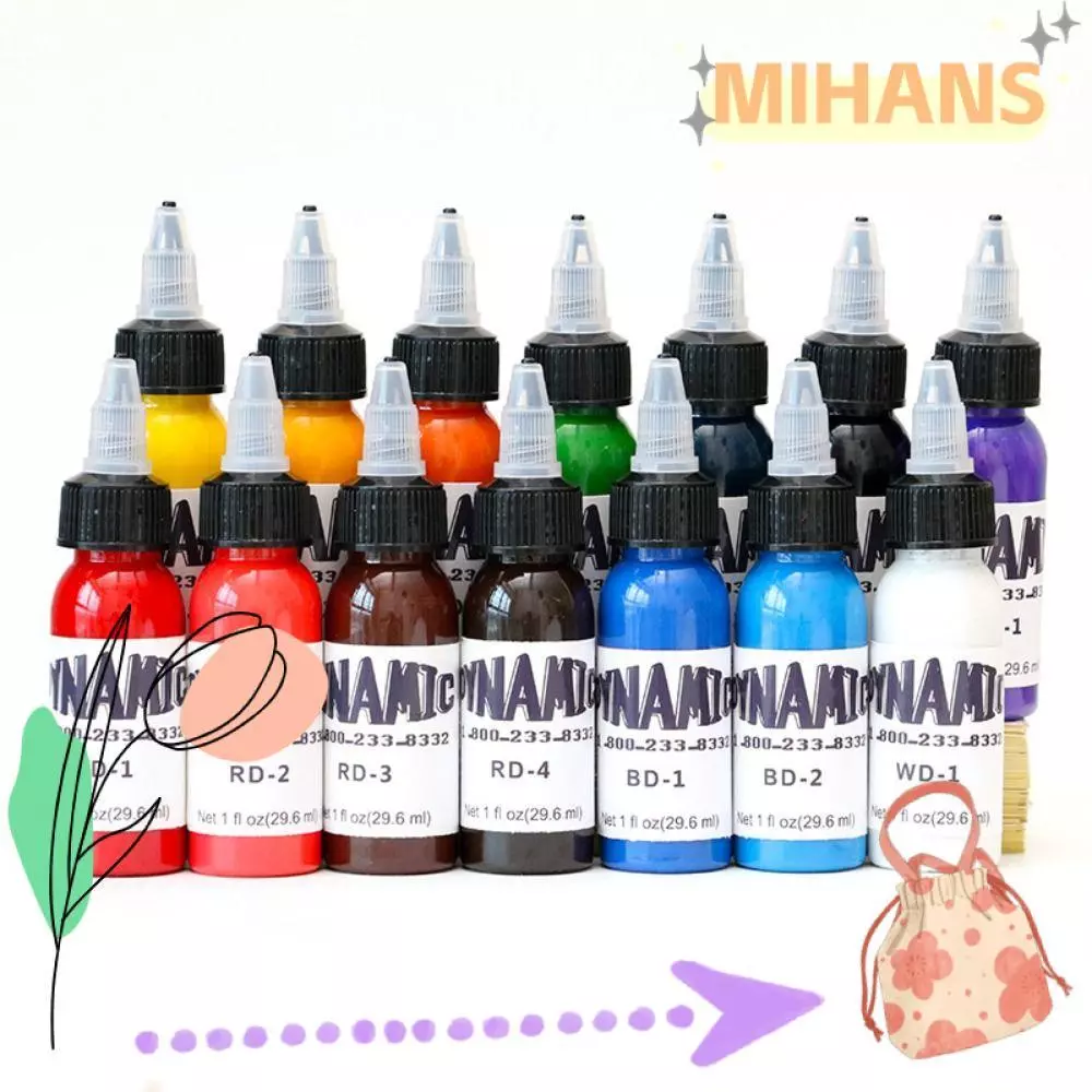 หมึกแทททูสีหลายแบบสำหรับฝึกหัด ขนาด 30ml คุณภาพสูง เหมาะสำหรับเรียนรู้