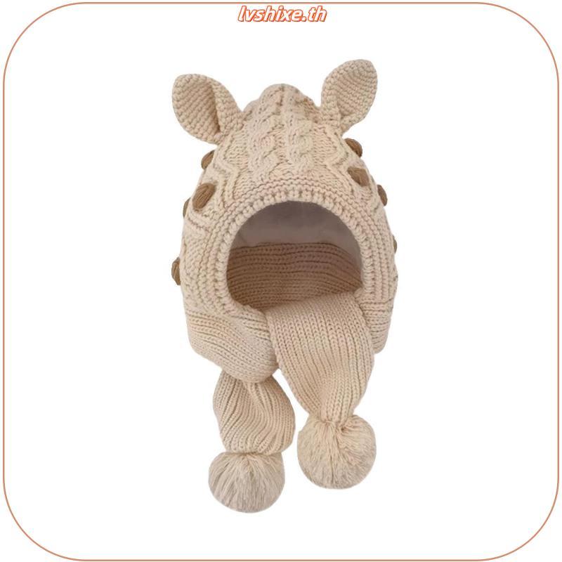 [1-10 ปี] เด็กหมวกผ้าพันคอหนึ่งฤดูหนาวที่อบอุ่นชายหญิงถักโรงเรียนป้องกันหูหมวกนักเรียนหมวกทําด้วยผ้า