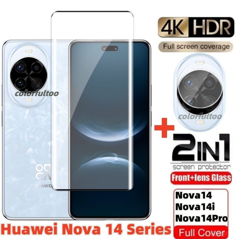 2 IN 1 HD ป้องกันหน้าจอสําหรับ Huawei Nova 14 Pro Ultra 14i Nova14i Nova14Pro 4G 5G 9H กระจกนิรภัยป้