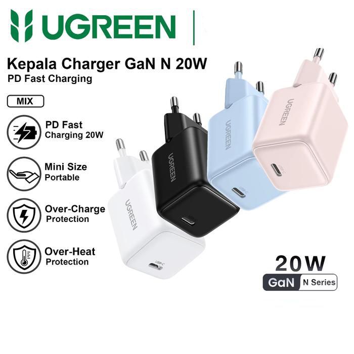 UGREEN อะแดปเตอร์ USB C 20W GaN ชาร์จเร็ว 55553/55554/55555/55556