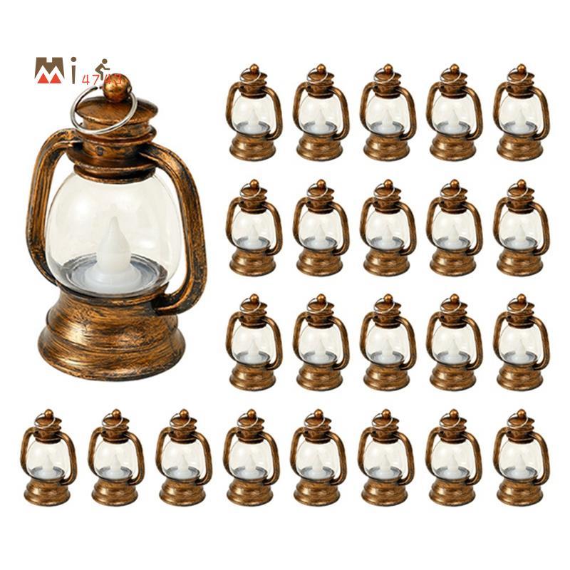 Mi474324Pcs Gold เทียนอิเล็กทรอนิกส์โคมไฟ Mini เทียนแขวนโคมไฟ Flameless LED โคมไฟน้ํามัน Christmas H