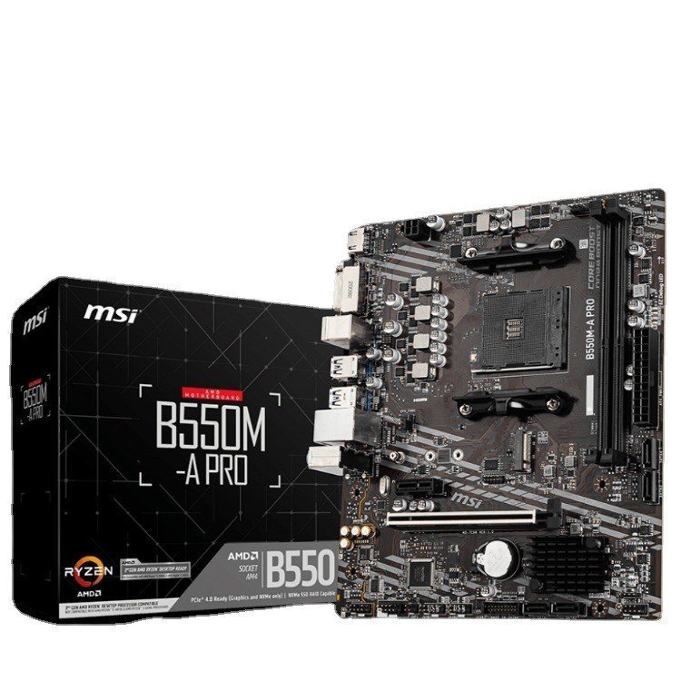 MSI B550M-A PRO เมนบอร์ดคอมพิวเตอร์สําหรับเล่นเกมรองรับโปรเซสเซอร์ CPU AMD อินเทอร์เฟซ AM4