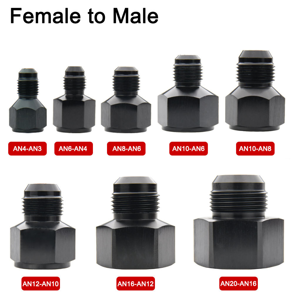 ข้อลดเกลียว ฟิตติ้งAN3 AN4 AN6 AN8 AN10 AN12 AN16 AN20 เกลียวตัวเมีย เป็น เกลียวตัวผู้ ข้อต่อะแดปเตอ