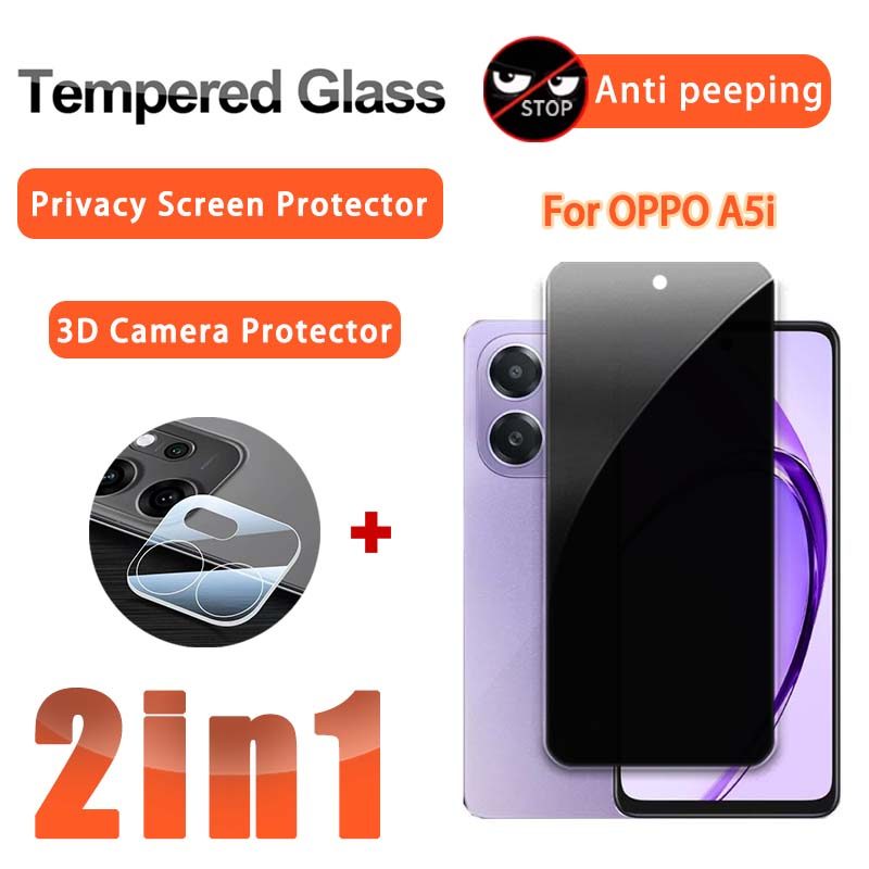 2 in 1 ฟิล์มกันรอย OPPO A5i กระจกนิรภัยฟิล์มสำหรับ OPPO A5 A5i Pro A6 Pro A5x A5s A3 A3i Pro A3x 5G 