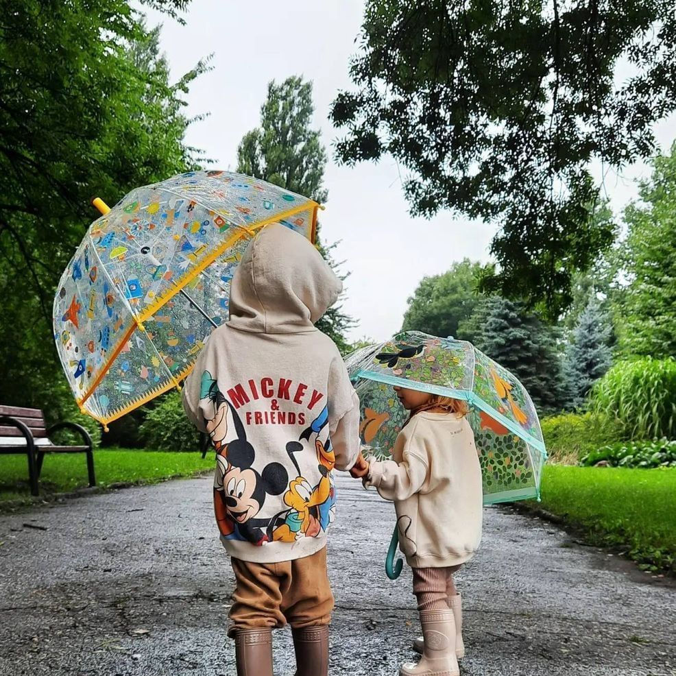 New Product#Authentic French DJECO Children's Umbrella Transparent Long Handle Manual Color Changing