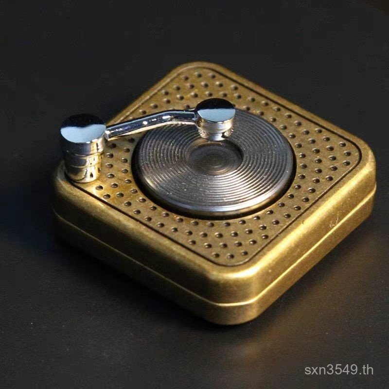 เหรียญ Creative Fidget Spinner EDC Gramophone Decompression ของเล่นสีดําเทคโนโลยีอินเทรนด์เล่น Pop H