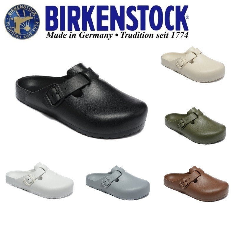 Birkenstock Boston EVA Black รองเท้าแตะครึ่งแพ็คสําหรับผู้ชายและผู้หญิง 36-45 (6 สี)