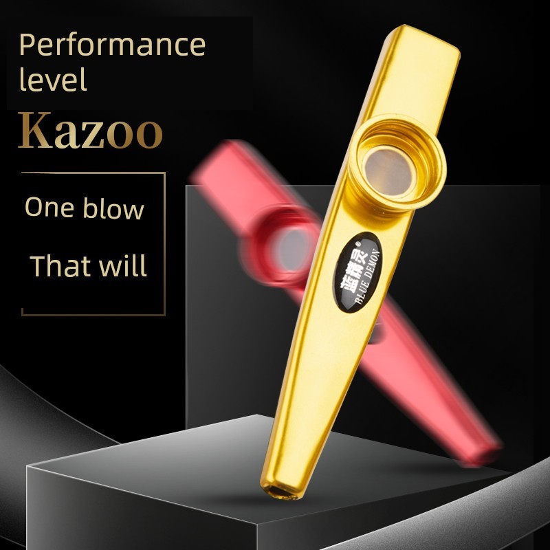Smurf โลหะ kazoo Performance เกรด kazoo Professional kazoo kazoo ฟิล์มนกหวีดเครื่องดนตรี Simple kazo