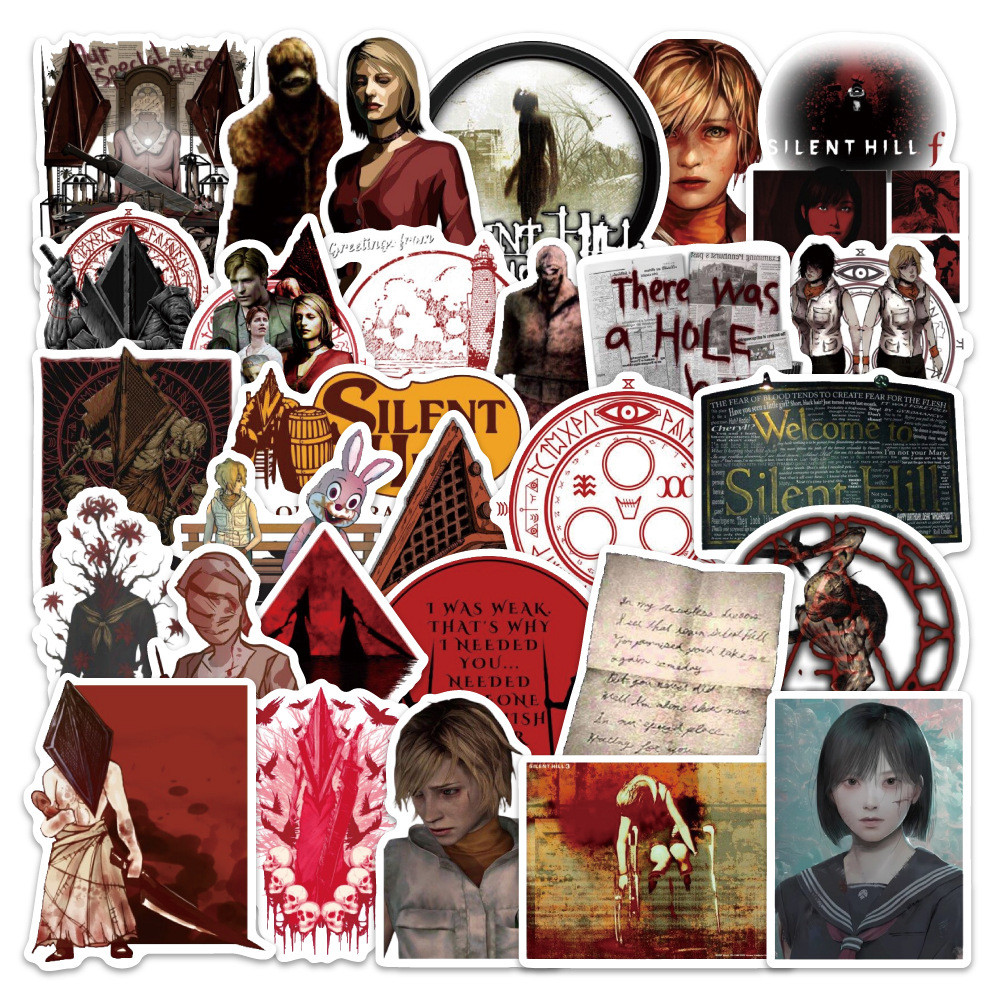 54 ชิ้น Silent Hill ภาพยนตร์อุปกรณ์ต่อพ่วงการ์ตูน Graffiti สติกเกอร์ตกแต่งของขวัญคริสต์มาส