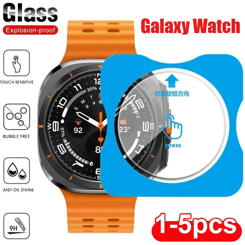 SAMSUNG กระจกนิรภัยสําหรับ ซัมซุง กาแลคซี นาฬิกา 47 มม.40 มม.44 มม.45 46 43 42 มม.ป้องกันหน้าจอ กาแลคซี นาฬิกา พิเศษ 8 7 6 5 4 แก้ว