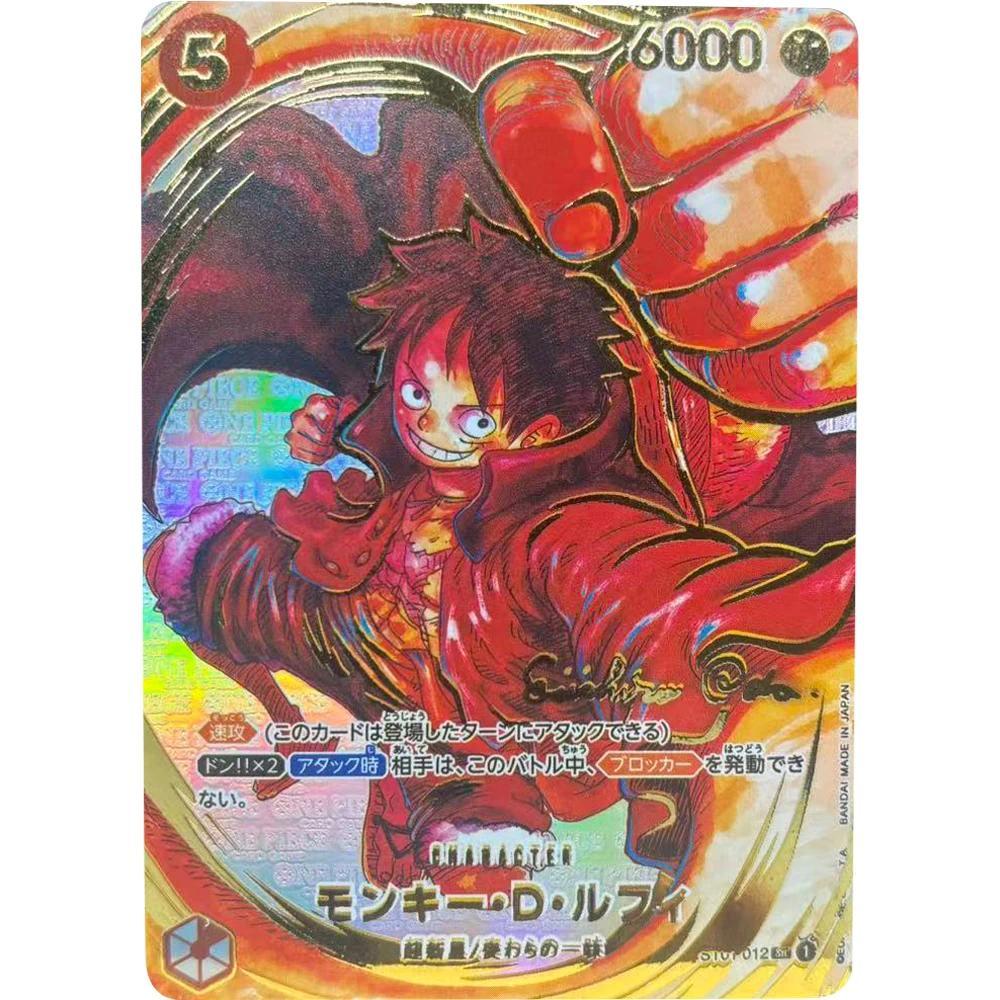 การ์ดสะสม ONE PIECE ลิง D. Luffy Signatur รุ่น JPN DIY คุณภาพสูง Self Made เกมอะนิเมะการ์ดของเล่น
