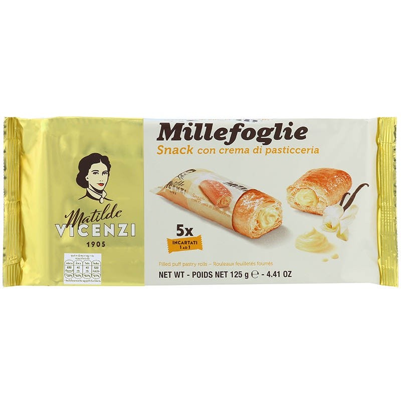 วิเซนซิพัฟฟ์สอดไส้ครีม 125กรัม Vicenzi Mini Snack Cream Puff 125g.