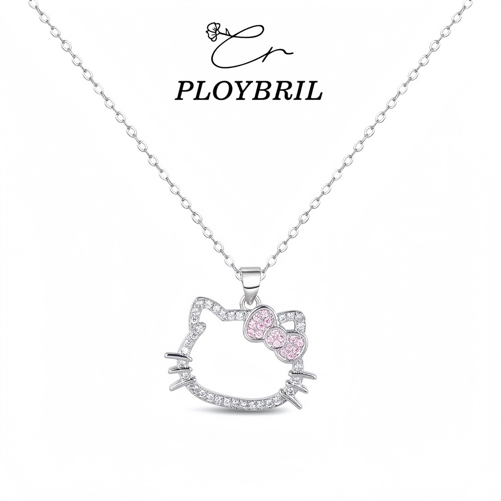 PLOYBRIL หวานน ่ ารัก Hello Kitty จี ้ สร ้ อยคอสําหรับสาว Thorns สร ้ อยคอเครื ่ องประดับของขวัญวาเลนไทน ์ X024