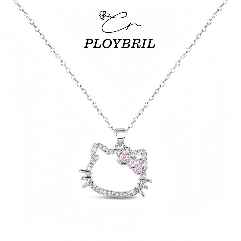 PLOYBRIL หวานน ่ ารัก Hello Kitty จี ้ สร ้ อยคอสําหรับสาว Thorns สร ้ อยคอเครื ่ องประดับของขวัญวาเลนไทน ์ X024