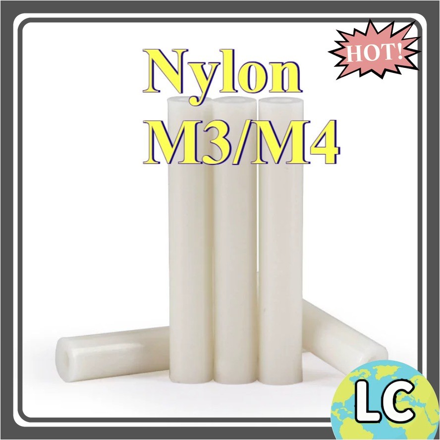 คอลัมน์แยก ABS สีขาว, คอลัมน์แยกฉนวน, คอลัมน์แผ่นพลาสติก 3mm4mm ผ่านคอลัมน์ปลอกไนลอน [LC-FC]