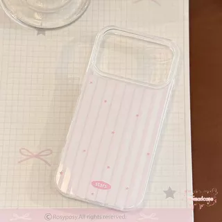 เคสไอโฟน 17 สำหรับ iPhone Air 16 Plus 12 11 15 14 17 Pro Max 14 7 8 Plus X Xr Xs Max ปก IMD ลายดาวสีชมพูหวานหรูหราใหม่