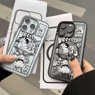 เคสโทรศัพท์ชินจังสุดน่ารัก เข้ากันได้กับ iPhone 17 Pro 16 15 Plus 14 13 Pro Max 12 11 เคสแม่เหล็กคุณภาพสูง ZTMSCX0263