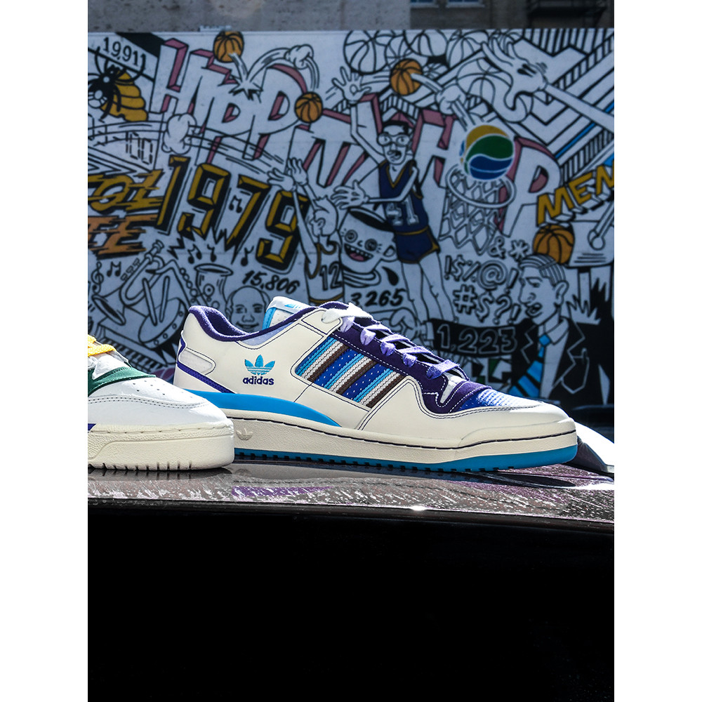 Adidas adidas adidas Official Clover FORUM รองเท้าผ้าใบบาสเก็ตบอล Low-Top ลําลองสําหรับบุรุษ IF8181